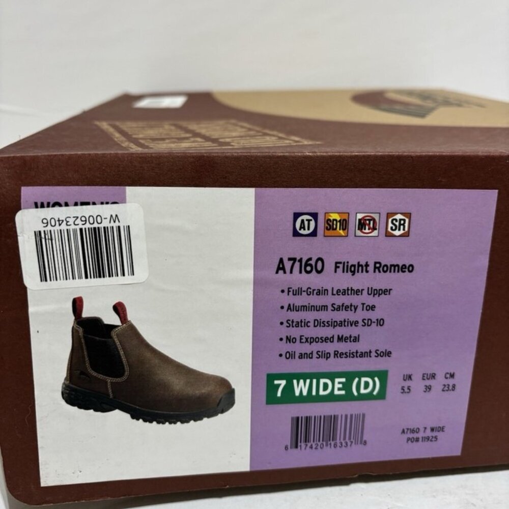 Avenger Women’s Flight Romeo Brown Leather Boots, Size 7 Wide - Picture 7 of 7